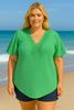 Picture of CURVY GIRL PLAIN TOP WITH LACE NECKLINE